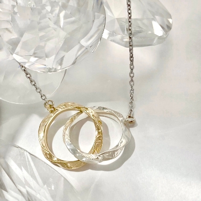 ETERNAL LINKED RINGS NECKLACE 2024 CHRISTMAS LIMITED / 10k Yellow Gold & Silver